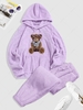 Ensemble de Sweat à Capuche Fourré Motif D