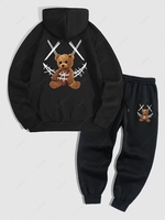 Ensemble de Sweat à Capuche Motif de Visage en Sourire et D