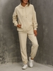 Ensemble de Sweat à Capuche Simple avec Poche en Avant et de Pantalon de Jogging M Café lumière