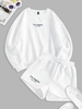 Ensemble de Sweat-shirt à Slogan Brodé LOS ANGELES CALIFORNIA et Short S Blanc