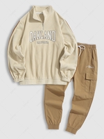 Ensemble de Sweat-shirt Blouson et Pantalon de Jogging Panneau Fourré Fumée en Laine Taille unique Café lumière
