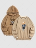 Ensemble de Sweat-shirt Pull-over à Capuche Ours Doublure en Laine et Sweat à Capuche en Tissu Duveteux Taille unique Café lumière