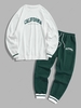 Ensemble de Sweat-shirt Pull-over de Sport Lettre CALIFORNIA et Pantalon de Jogging à Cordon Taille unique Vert