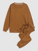 Ensemble de Sweat-shirt Texturé et de Pantalon à Cordon Xxl Brun