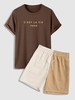 Ensemble de T-shirt à Imprimé Slogan C
