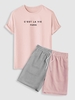 Ensemble de T-shirt à Imprimé Slogan C