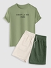 Ensemble de T-shirt à Imprimé Slogan C