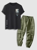Ensemble de T-shirt à Imprimé Vague D