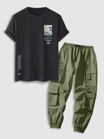 Ensemble de T-shirt à Imprimé Vague D
