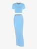 Ensemble de T-Shirt Bébé Court avec Jupe Maxi Moulante L Bleu