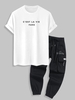 Ensemble de T-shirt Décontracté Lettre C