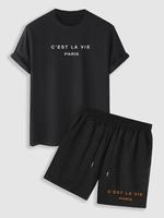 Ensemble de T-shirt Décontracté Lettre C