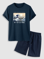 Ensemble de T-shirt Motif de Vague D