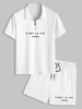 Ensemble de T-shirt Zippé à Col Polo à Imprimé C