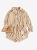 Ensemble de Veste à Goutte Epaule en Velours Côtelé et de Short L Café lumière