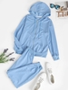 Ensemble Deux Pièces à Poches Zippées Pour Femme Xxl Bleu clair