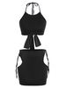 Ensemble Deux Pièces Découpé Noué à Col Halter S Noir