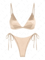 Ensemble Maillot De Bain Bikini à Bretelles SpaghettiPaddé Thong L Café lumière