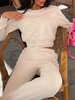 Ensemble Pantalon de Jogging et Corset à Taille Découpée S Café lumière