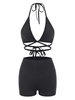 Ensemble Short Enroulé Deux Pièces M Noir