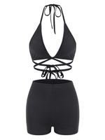 Ensemble Short Enroulé Deux Pièces M Noir