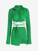 Ensemble T-shirt à Bretelles Nouées et Jupe M Vert profond