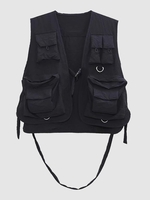 Gilet Cargo Boucle Circulaire avec Multi-Poches Design 2xl Noir