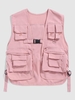 Gilet Cargo Boucle Circulaire avec Multi-Poches Design Xl Rose