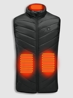 Gilet Chauffant Matelassé Léger UNISEXE USB Chargement 9 Zones (Batterie Non Incluse) L Noir