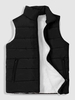 Gilet Doudoune Matelassé à Doublure en Laine M Noir