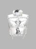 Gilet Doudoune Rembourré Court Brillant avec Bouton L Argent