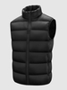 Gilet du Duvet Matelassé avec Poche Zippée M Noir