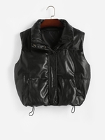 Gilet Matelassé à Col Debout M Noir