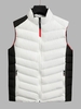 Gilet Matelassé en Blocs de Couleurs Zippé à Col Debout L Blanc