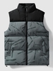 Gilet Matelassé Lettre en Blocs de Couleurs Zippé avec Poche L Ardoise grise claire