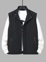 Gilet Matelassé Zippé avec Poche à Col Debout S Noir