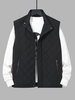 Gilet Matelassé Zippé avec Poche à Col Debout Xl Noir