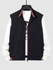 Gilet Panneau Rayé avec Poches Zippées L Noir
