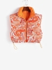 Gilet Rembourré à Imprimé Tourbillon Zippée L Orange foncé