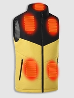 Gilet Thermique Chauffage Electrique Unisexe Chargement USB 11 Domaines en Blocs de Couleurs (Hors Batterie) S Jaune