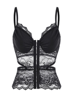 Haut à Bretelle Découpé Au Crochet S Noir
