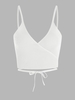 Haut à Bretelle Noué Enveloppé en Tricot Taille unique Blanc
