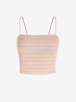 Haut à Bretelles Fines en Tricot à Rayures Colorées Taille unique Multi a