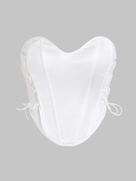 Haut Bandage Soyeux à Lacets Xs Blanc