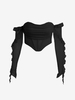 Haut Bandeau à Volants M Noir