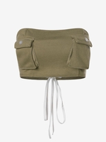Haut Bandeau Cargo avec Poches à Lacets M Vert