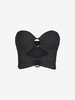 Haut Bandeau Découpé Bague en O en Couleur Unie S Noir