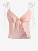 Haut Bustier Noué en Avant à Epaule Nouée L Rose léger