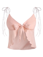 Haut Bustier Noué en Avant à Epaule Nouée S Rose clair