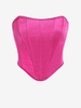 Haut Corset Bandeau en Satin L Rose clair
